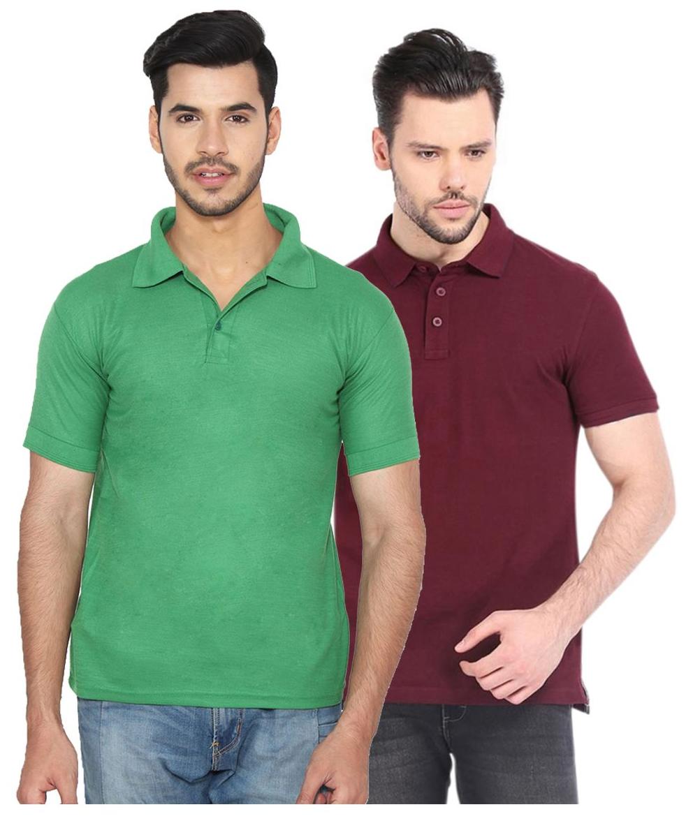 

Ansh Fashion Wear Men Green Regular fit Cotton Polo collar T-Shirt - Pack Of 2