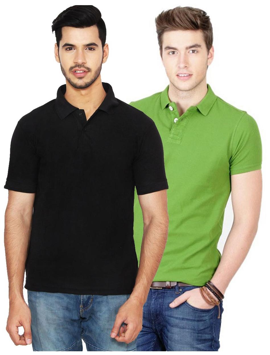 

Ansh Fashion Wear Men Black Loose fit Cotton Polo collar T-Shirt - Pack Of 2