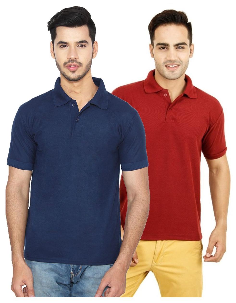 

Ansh Fashion Wear Men Blue Regular fit Cotton Polo collar T-Shirt - Pack Of 2