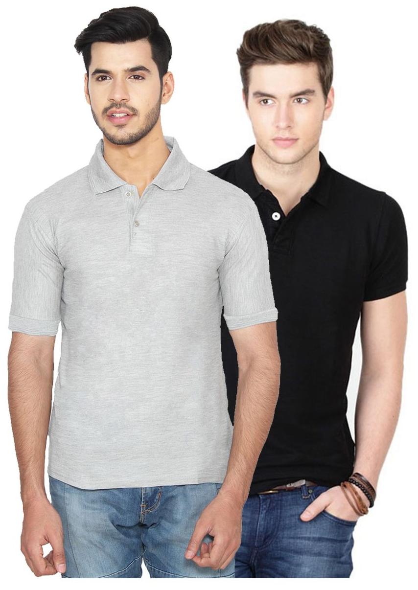 

Ansh Fashion Wear Men Grey Regular fit Cotton Polo collar T-Shirt - Pack Of 2