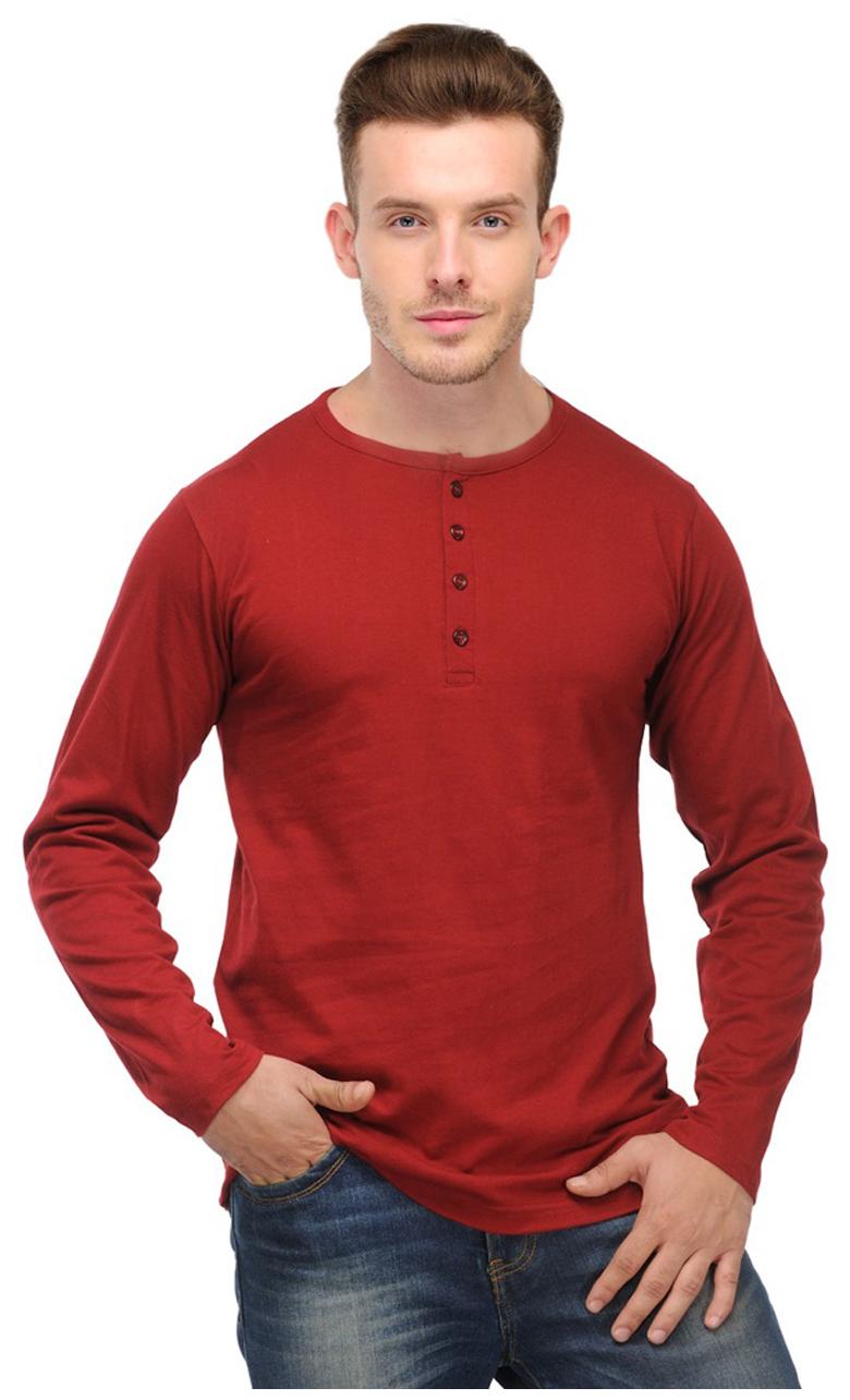 

Ansh Fashion Wear Men Maroon Regular fit Cotton Henley neck T-Shirt - Pack Of 1