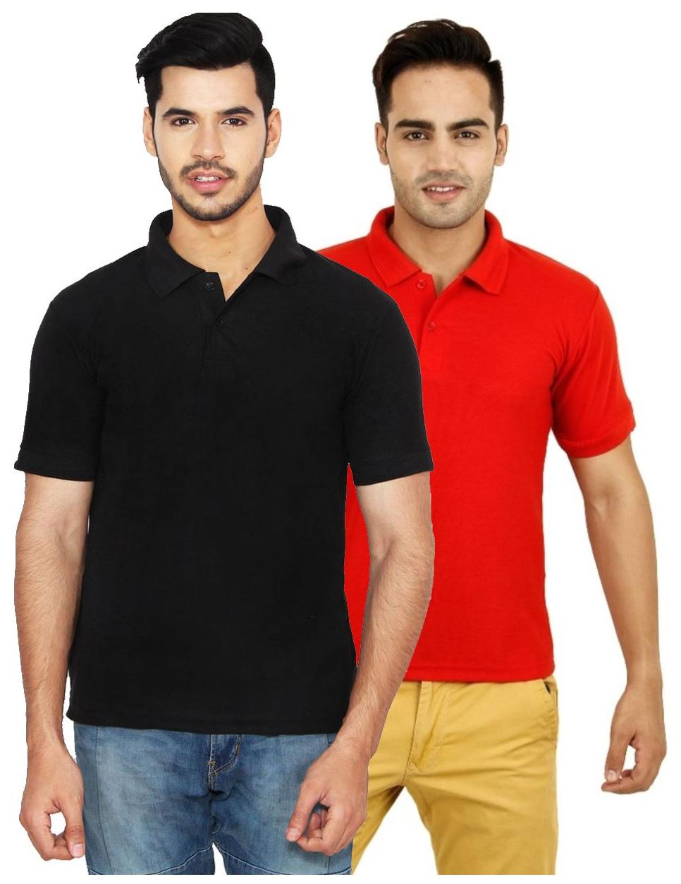 

Ansh Fashion Wear Men Black Loose fit Cotton Polo collar T-Shirt - Pack Of 2
