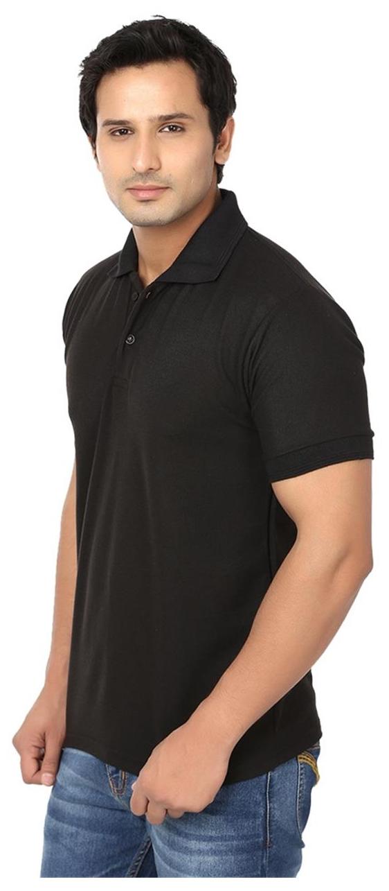 

Ansh Fashion Wear Men Black Regular fit Polyester Polo collar T-Shirt - Pack Of 1
