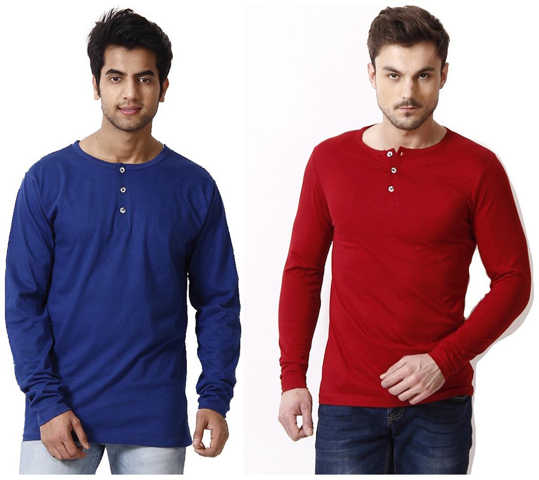 

Ansh Fashion Wear Men Multi Regular fit Cotton Henley neck T-Shirt - Pack Of 1