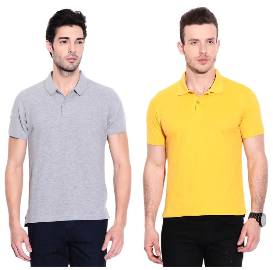

Ansh Fashion Wear Men Grey Regular fit Cotton Polo collar T-Shirt - Pack Of 2