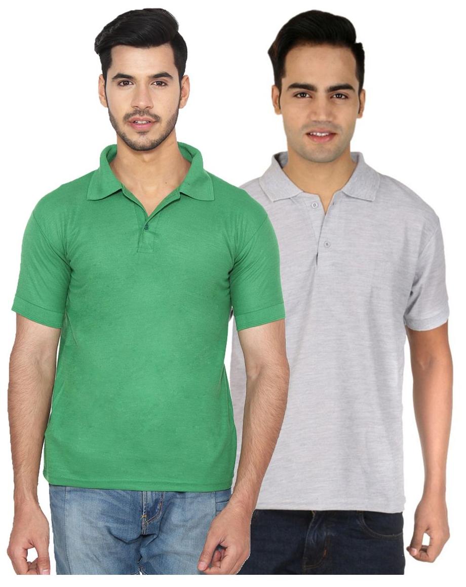 

Ansh Fashion Wear Men Green Regular fit Cotton Polo collar T-Shirt - Pack Of 2
