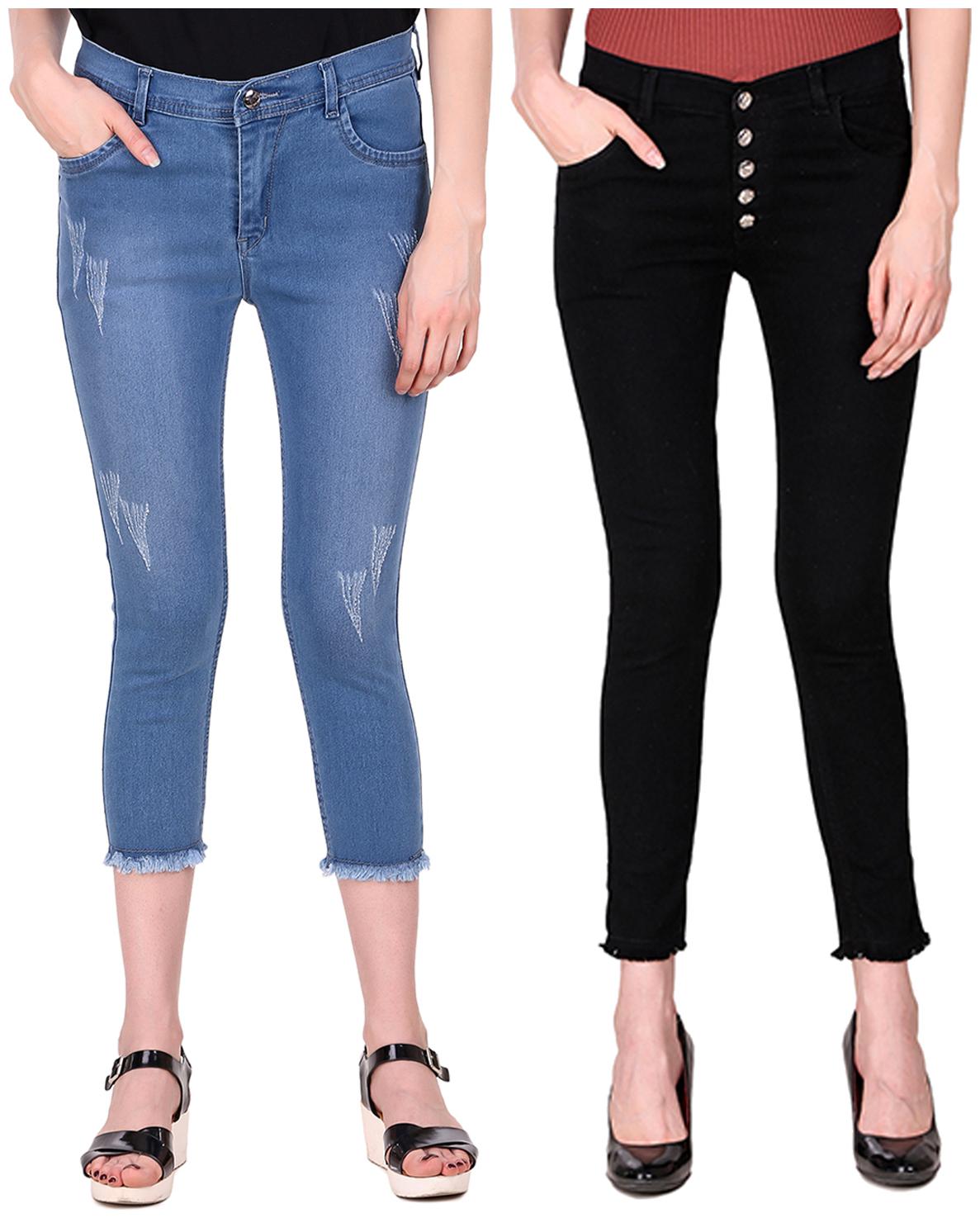 

Ansh Fashion Wear Women Black Blue Straight fit Jeans