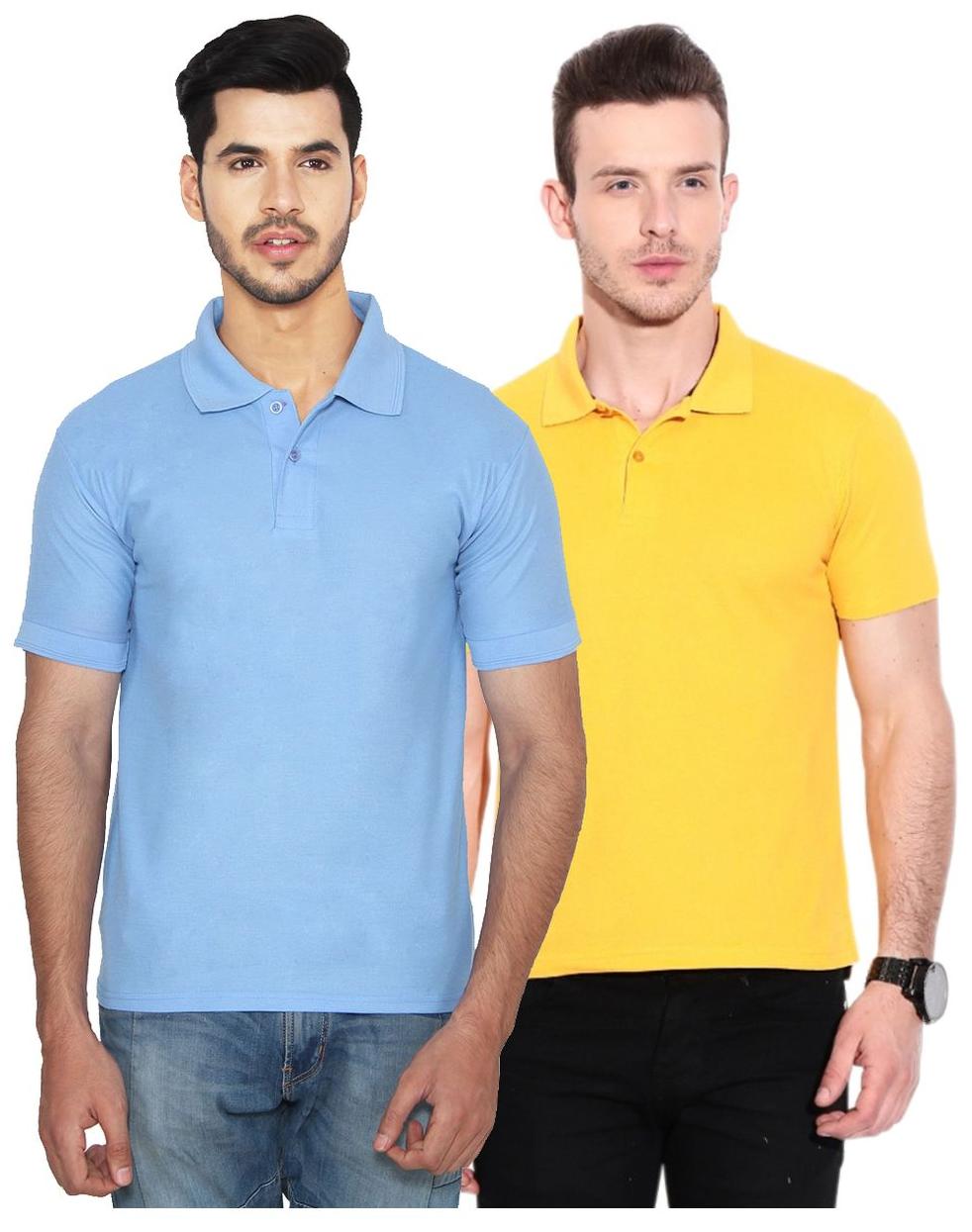 

Ansh Fashion Wear Men Blue Regular fit Cotton Polo collar T-Shirt - Pack Of 2