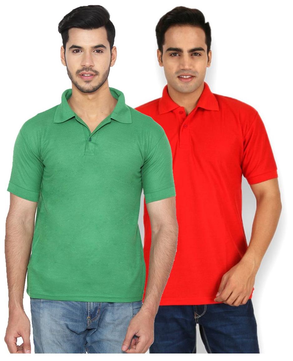 

Ansh Fashion Wear Men Green Regular fit Cotton Polo collar T-Shirt - Pack Of 2