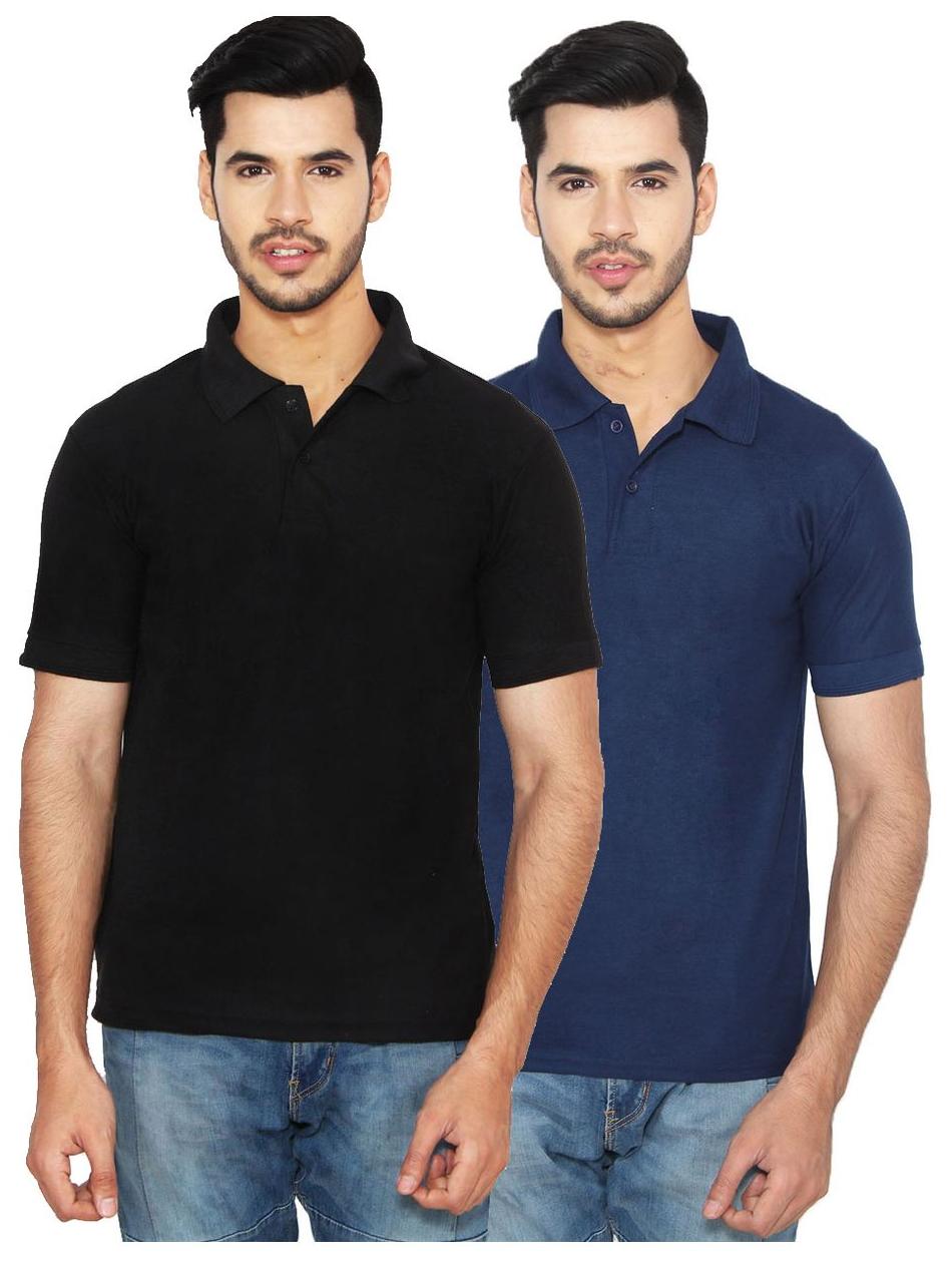 

Ansh Fashion Wear Men Black Loose fit Cotton Polo collar T-Shirt - Pack Of 2
