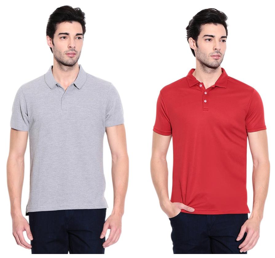 

Ansh Fashion Wear Men Grey Regular fit Cotton Polo collar T-Shirt - Pack Of 2