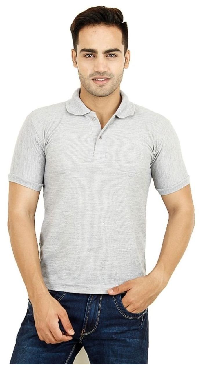 

Ansh Fashion Wear Men Grey Regular fit Cotton Polo collar T-Shirt - Pack Of 1