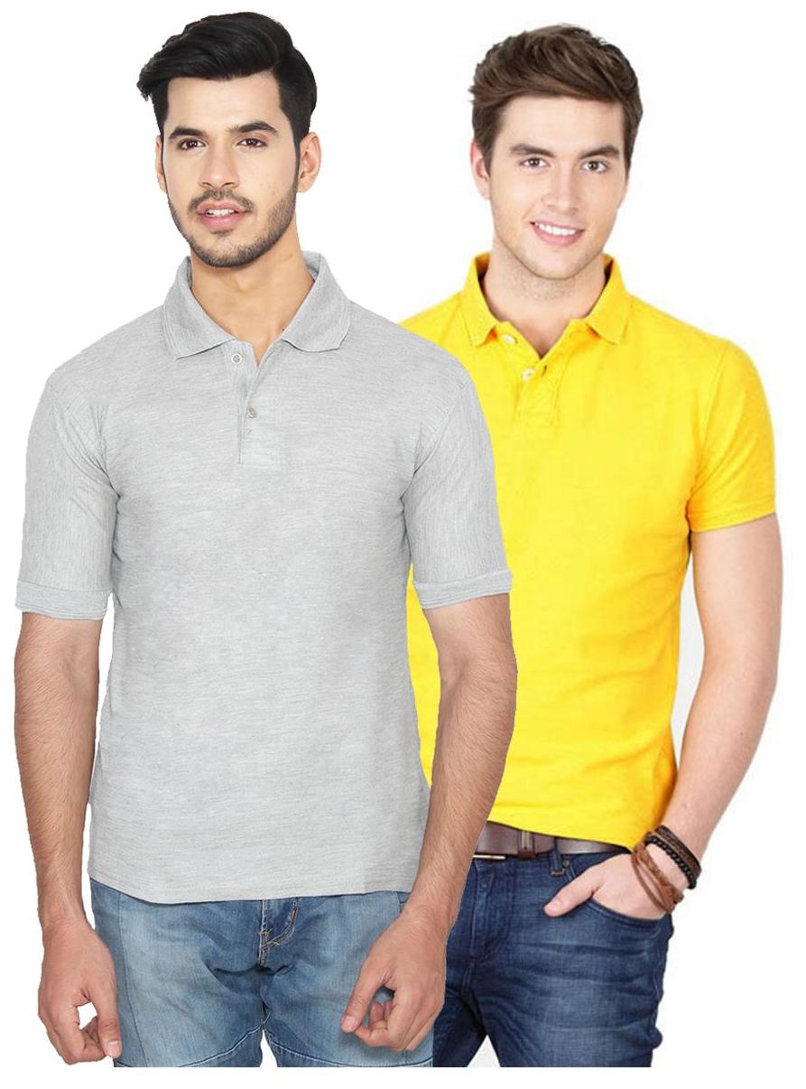 

Ansh Fashion Wear Men Grey Regular fit Cotton Polo collar T-Shirt - Pack Of 2
