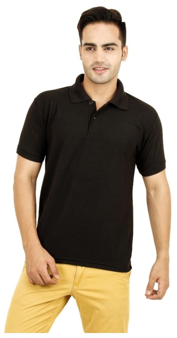 

Ansh Fashion Wear Men Black Regular fit Cotton Polo collar T-Shirt - Pack Of 1