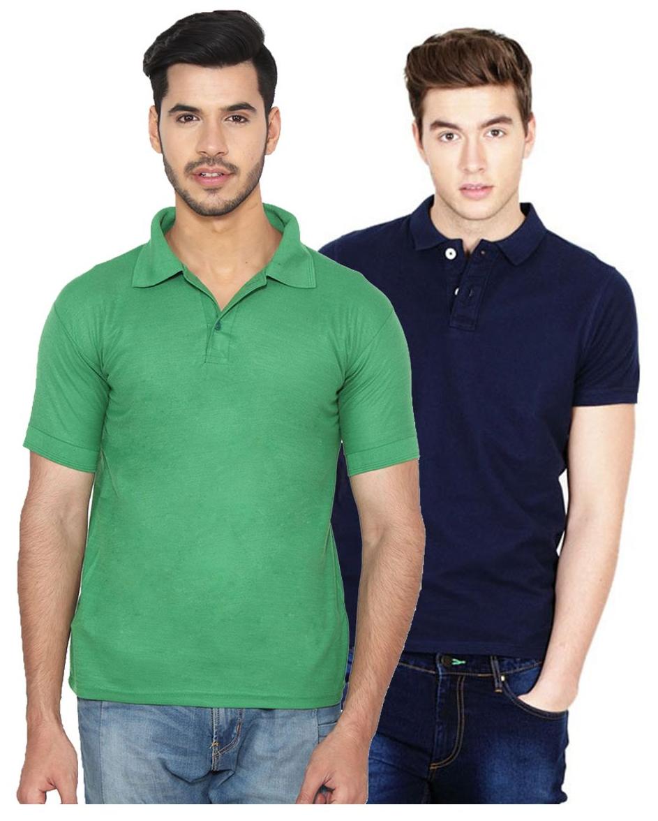 

Ansh Fashion Wear Men Green Regular fit Cotton Polo collar T-Shirt - Pack Of 2