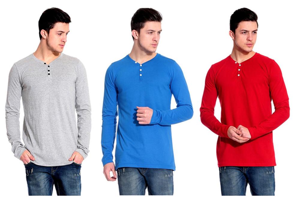 

Ansh Fashion Wear Men Grey Regular fit Cotton Henley neck T-Shirt - Pack Of 1