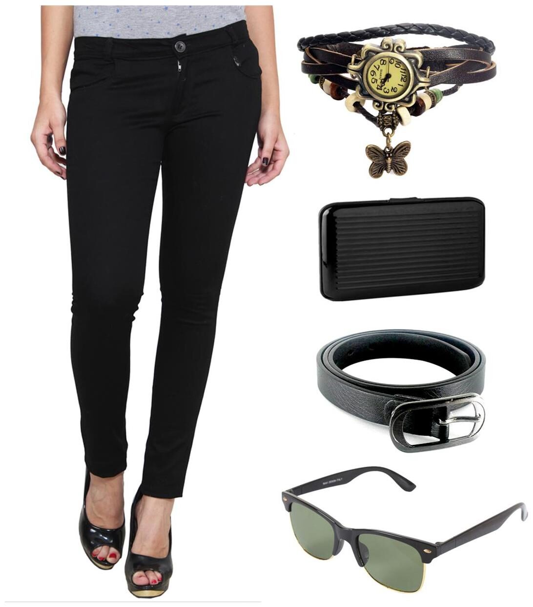 

Ansh Fashion Wear Women Black Regular fit Chinos