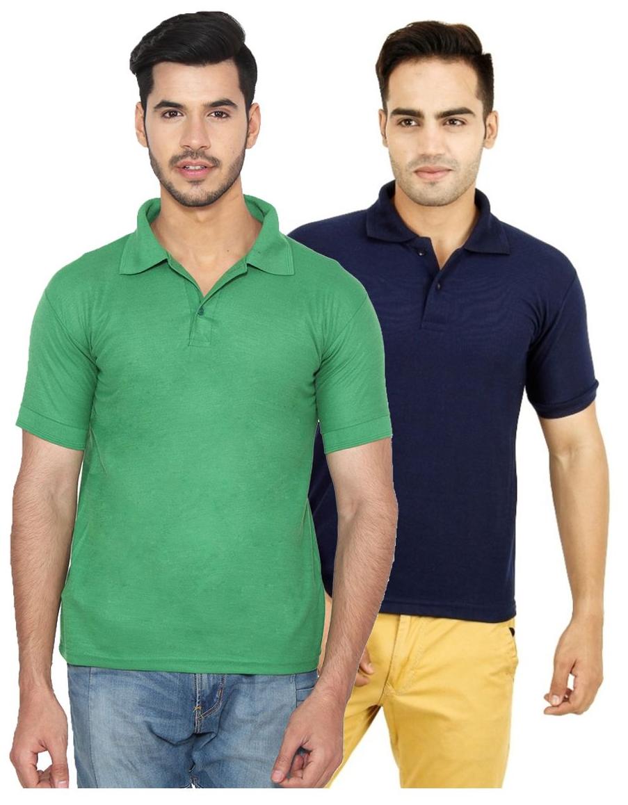 

Ansh Fashion Wear Men Green Regular fit Cotton Polo collar T-Shirt - Pack Of 2