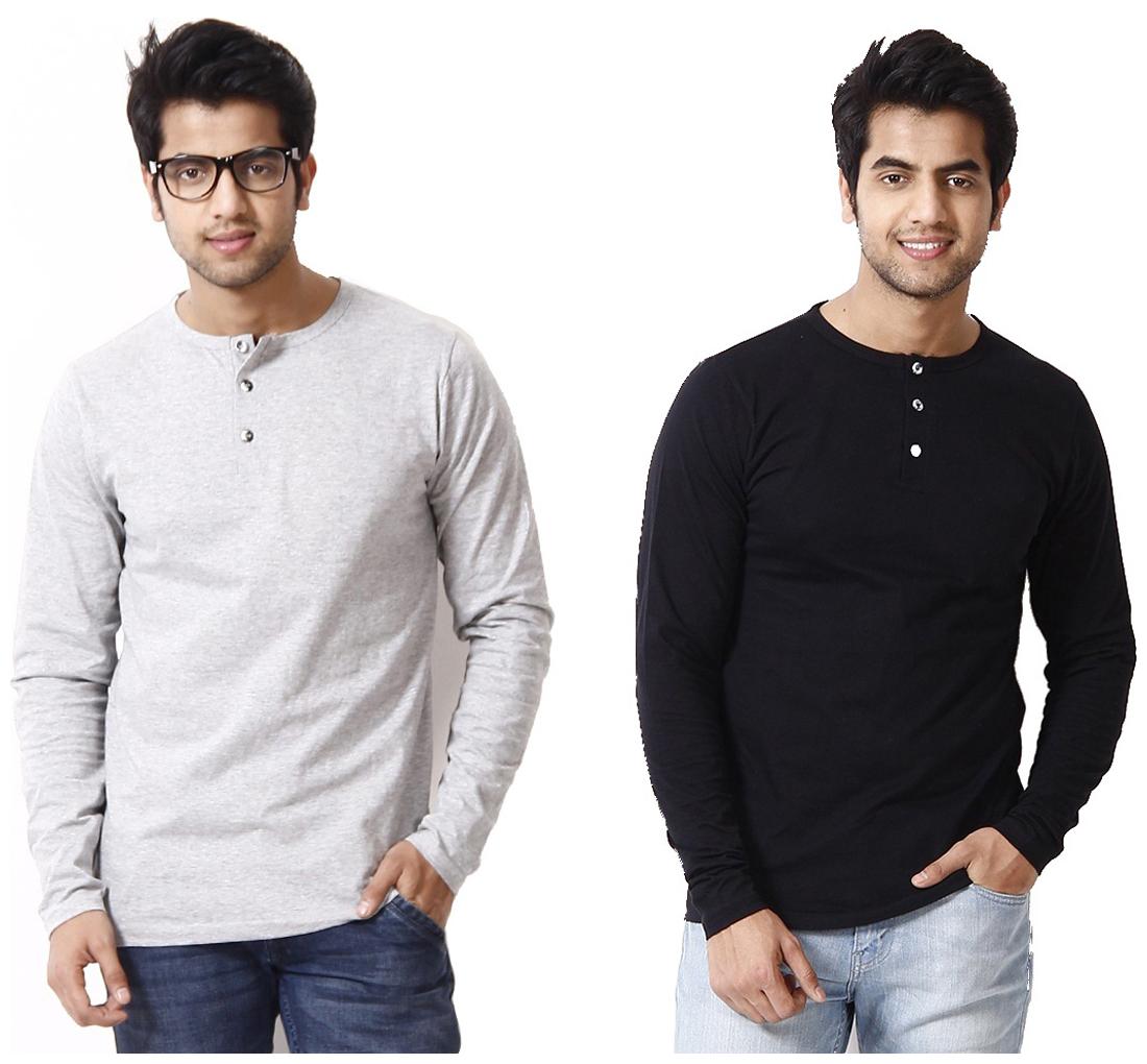 

Ansh Fashion Wear Men Multi Regular fit Cotton Henley neck T-Shirt - Pack Of 1