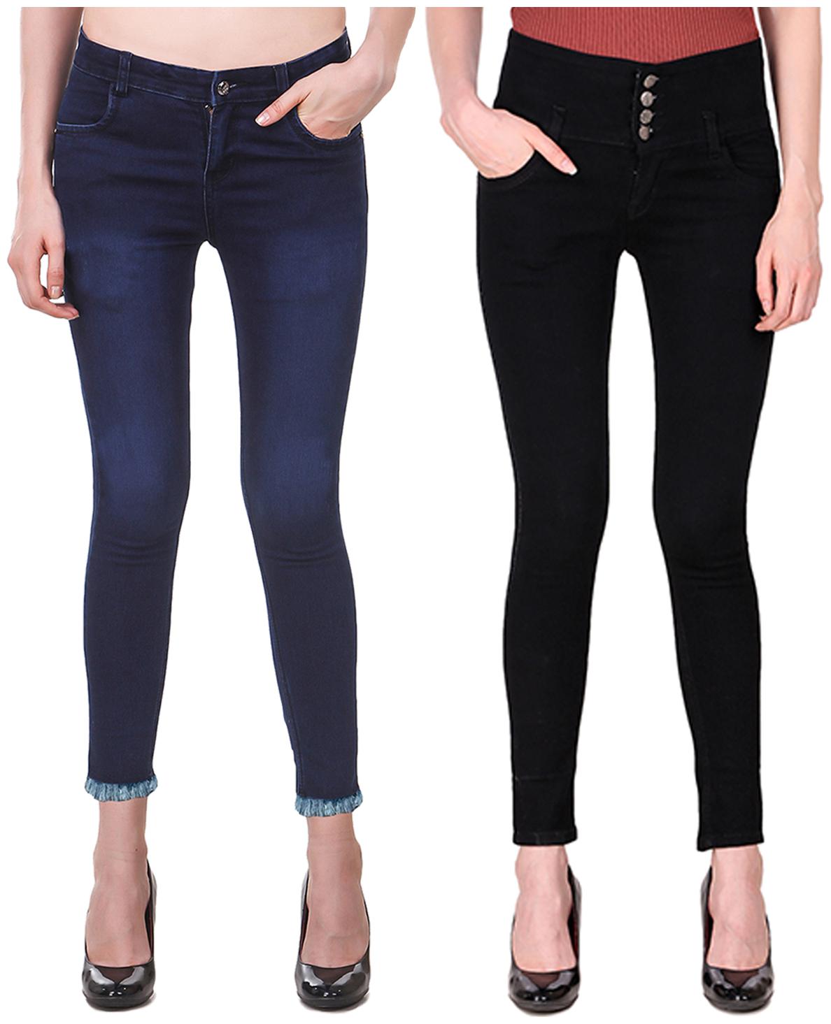 

Ansh Fashion Wear Women Blue Black Straight fit Jeans