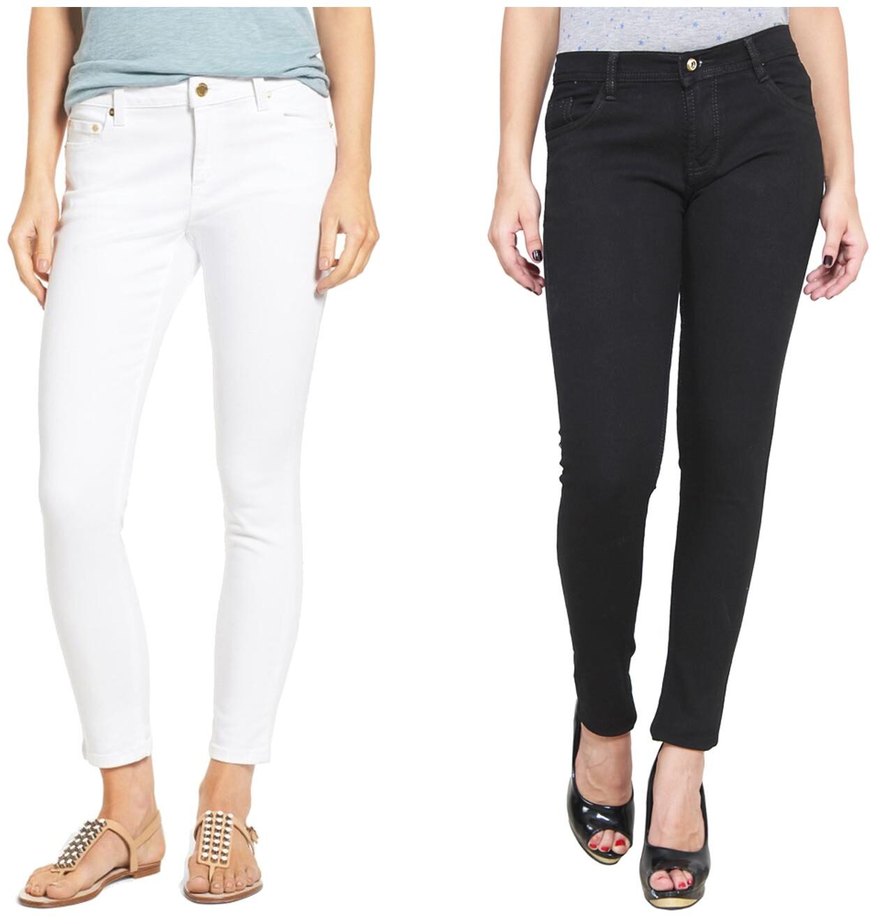 

Ansh Fashion Wear Women White Black Straight fit Jeans