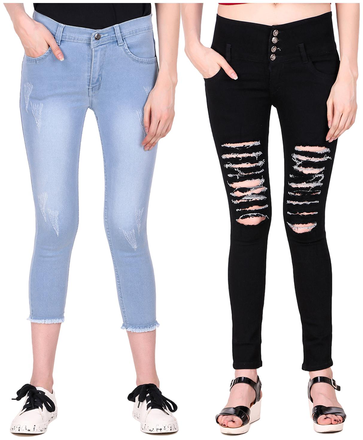 

Ansh Fashion Wear Women Blue Black Straight fit Jeans