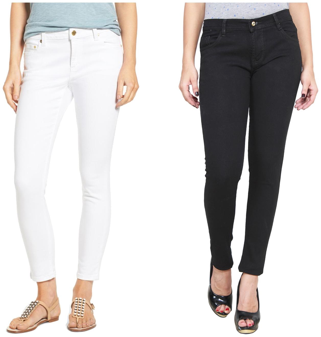 

Ansh Fashion Wear Women White Black Straight fit Jeans