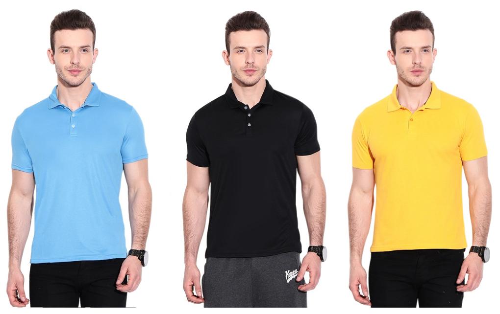 

Ansh Fashion Wear Men Blue Regular fit Cotton Polo collar T-Shirt - Pack Of 3