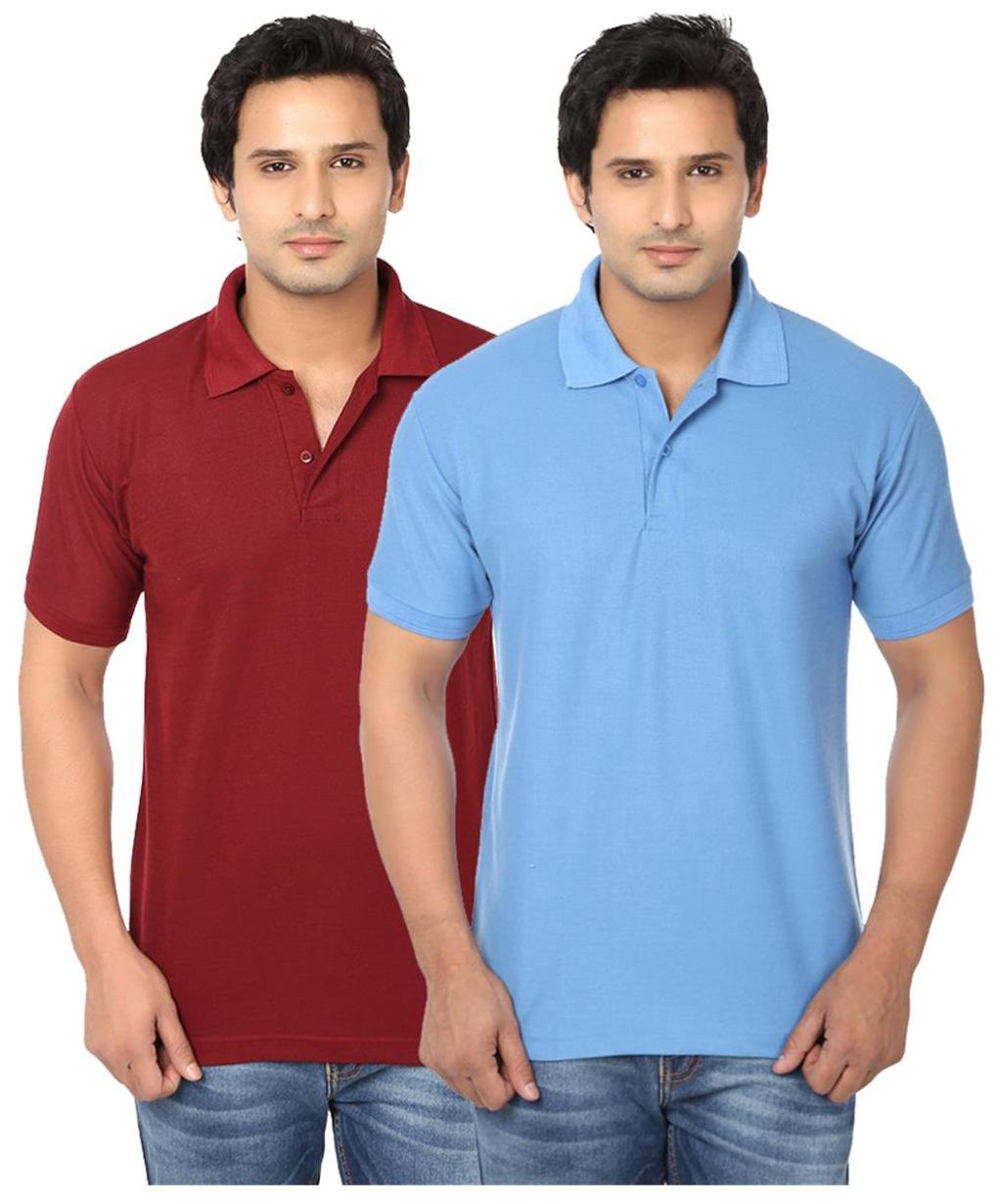 

Ansh Fashion Wear Men Blue Regular fit Cotton Polo collar T-Shirt - Pack Of 2