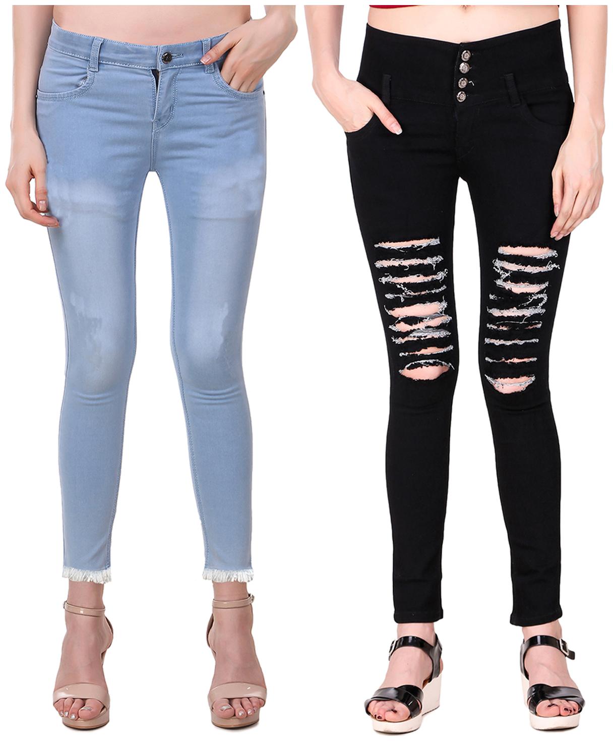 

Ansh Fashion Wear Women Black Blue Straight fit Jeans