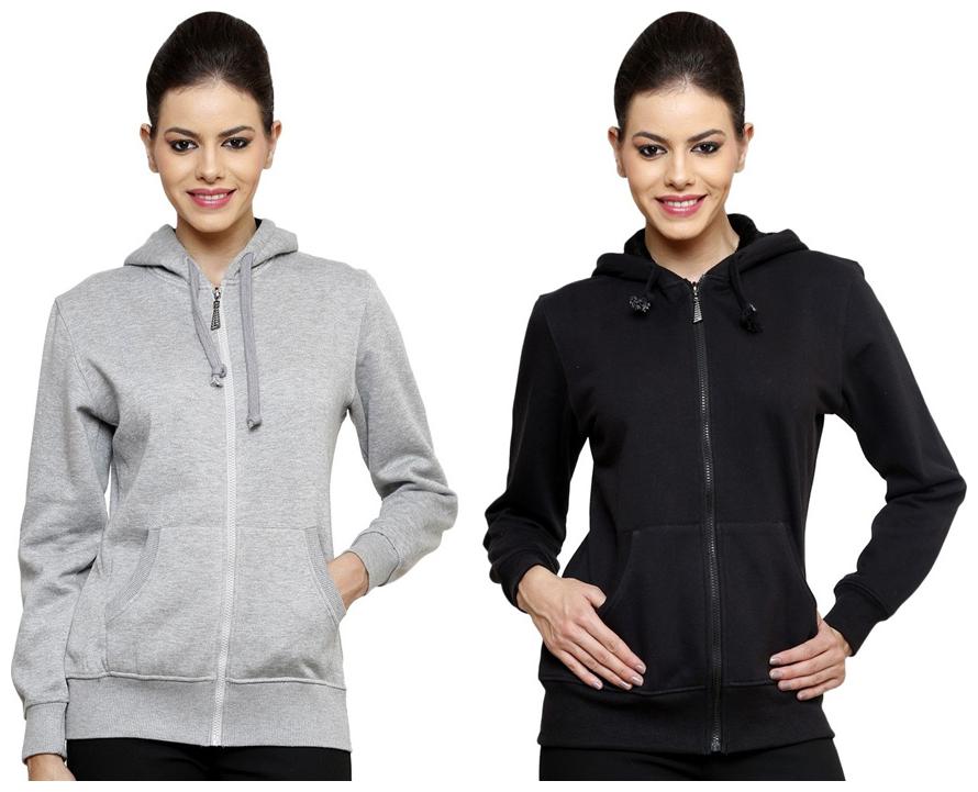 

Ansh Fashion Wear Combo of 2 Multiclour Cotton Women Hooded Sweatshirt
