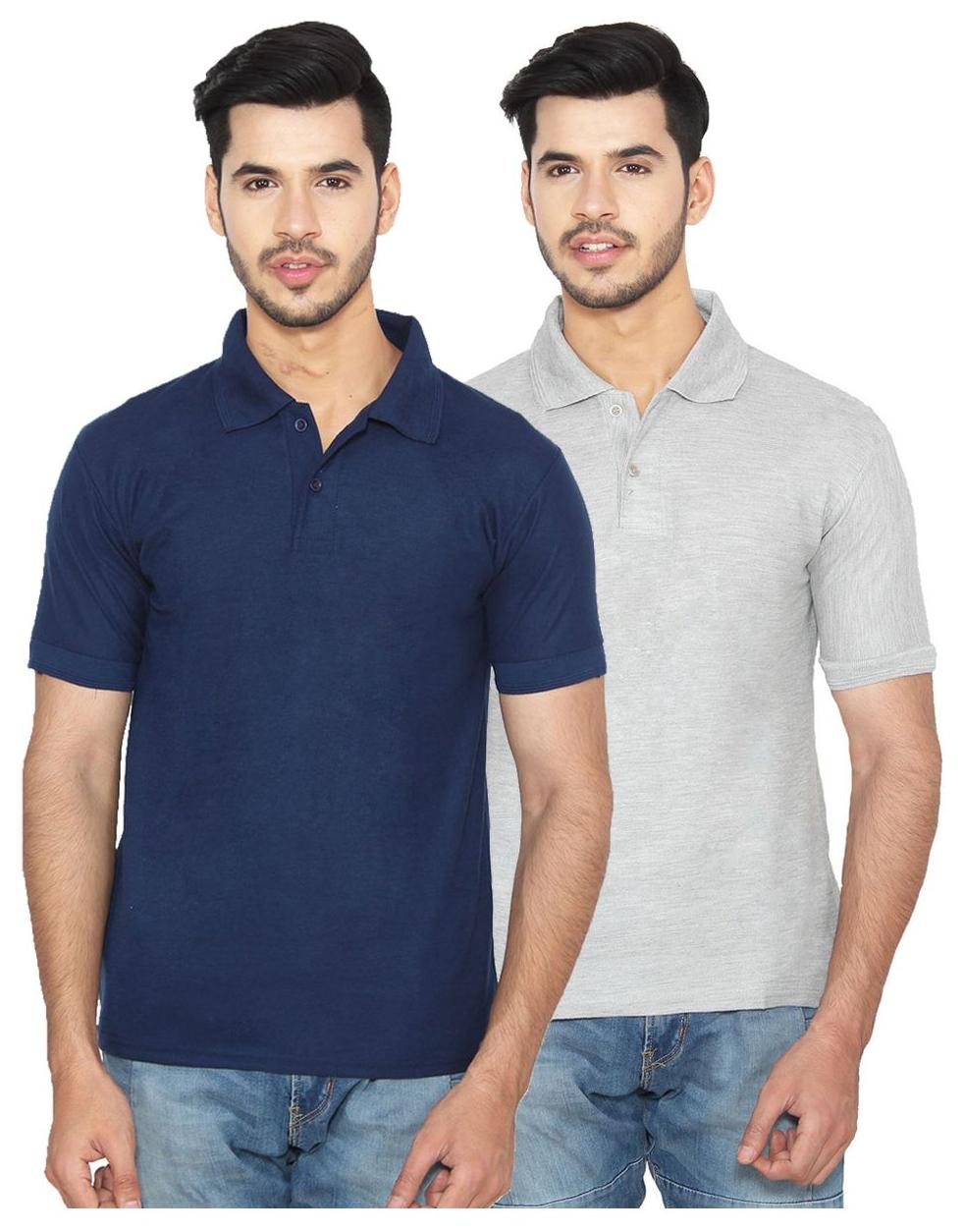

Ansh Fashion Wear Men Blue Regular fit Cotton Polo collar T-Shirt - Pack Of 2