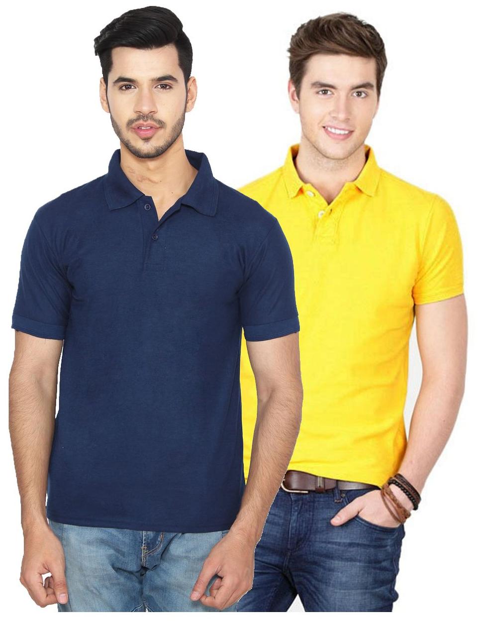 

Ansh Fashion Wear Men Blue Regular fit Cotton Polo collar T-Shirt - Pack Of 2