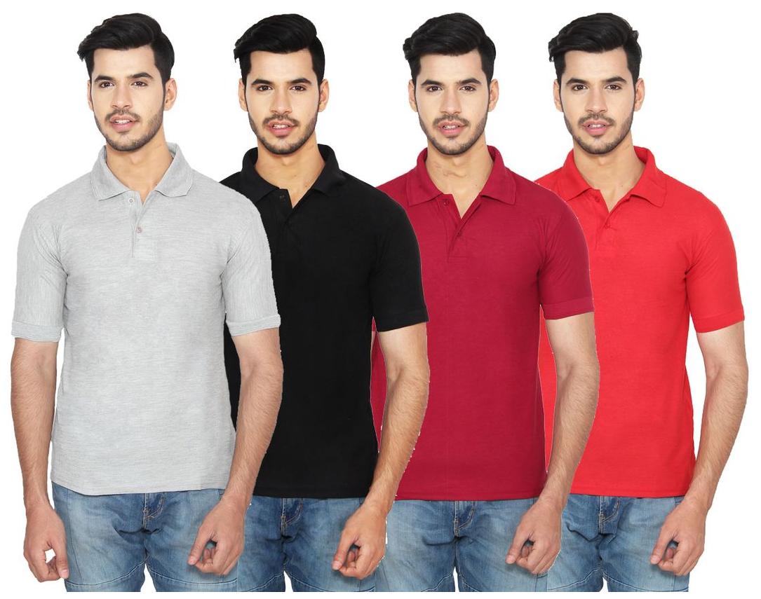 

Ansh Fashion Wear Men s Cotton Blend Polo T-Shirt Pack of 4