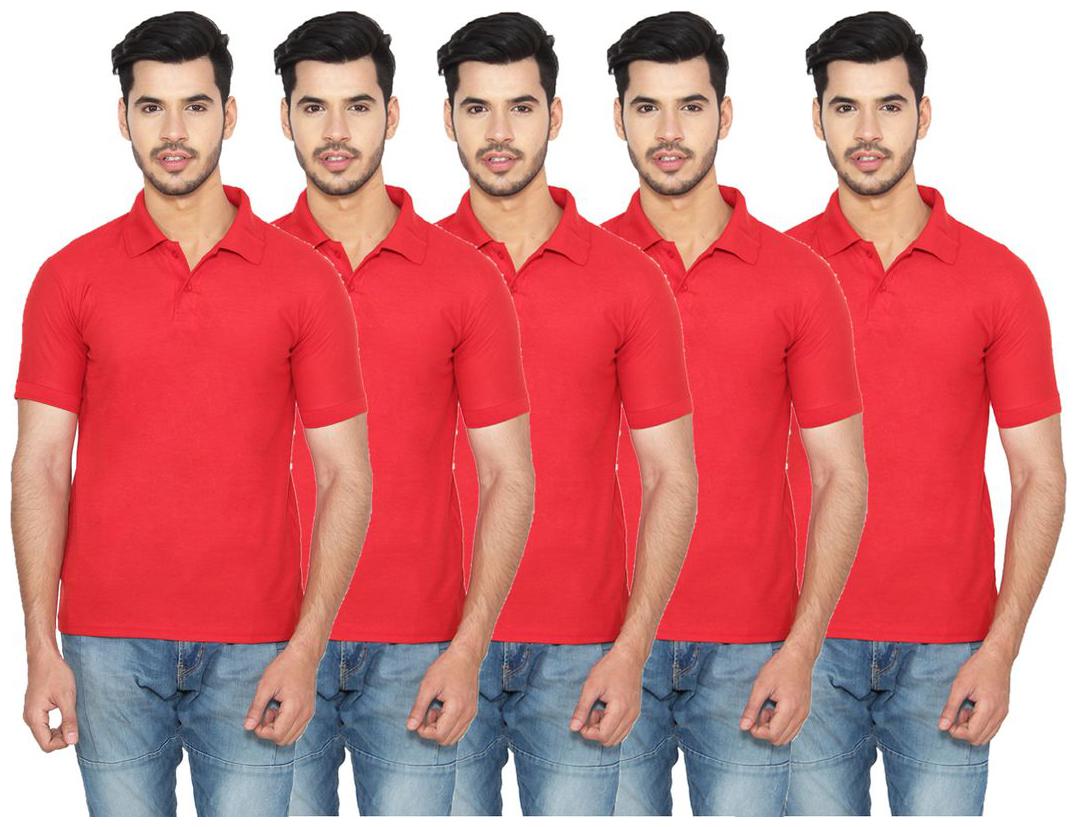 

Ansh Fashion Wear Men Red Regular fit Cotton Polo collar T-Shirt - Pack Of 1