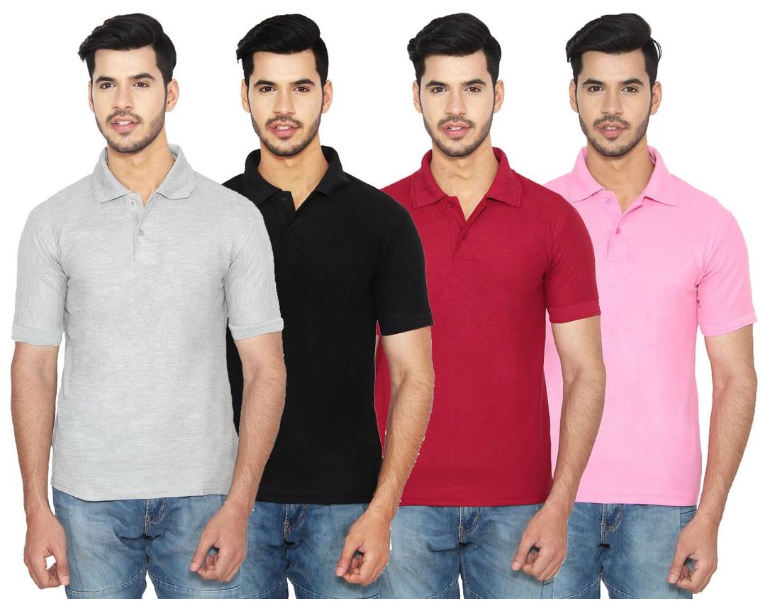 

Ansh Fashion Wear Men Multi Regular fit Cotton Polo collar T-Shirt - Pack Of 4