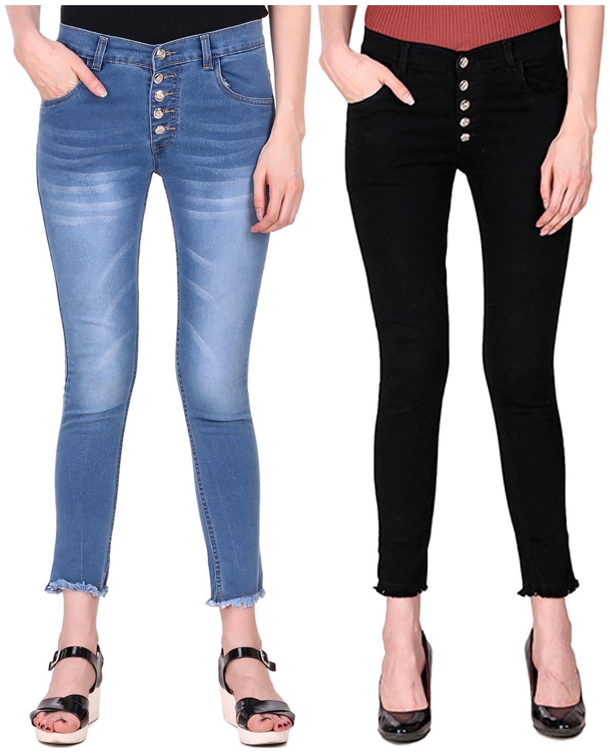 

Ansh Fashion Wear Women Blue Black Straight fit Jeans