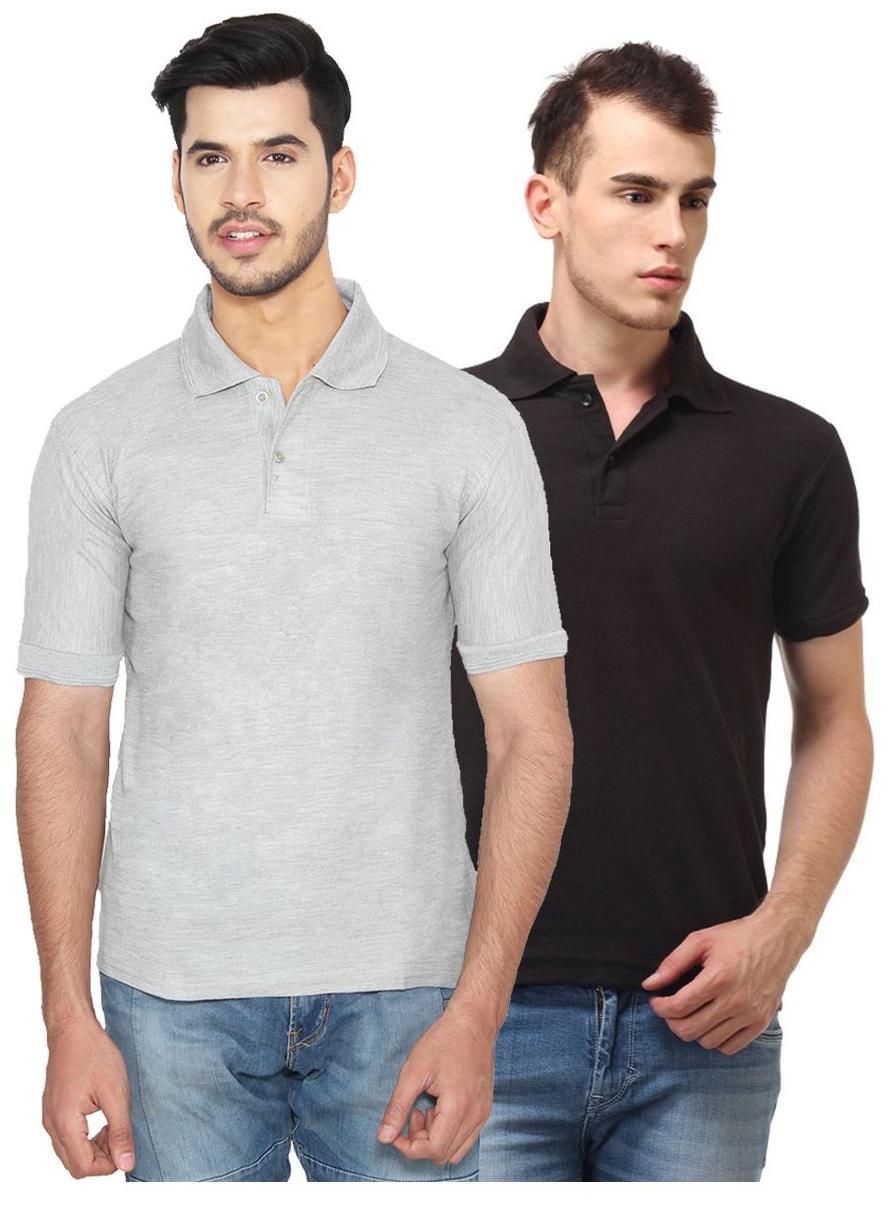 

Ansh Fashion Wear Men Grey Regular fit Cotton Polo collar T-Shirt - Pack Of 2