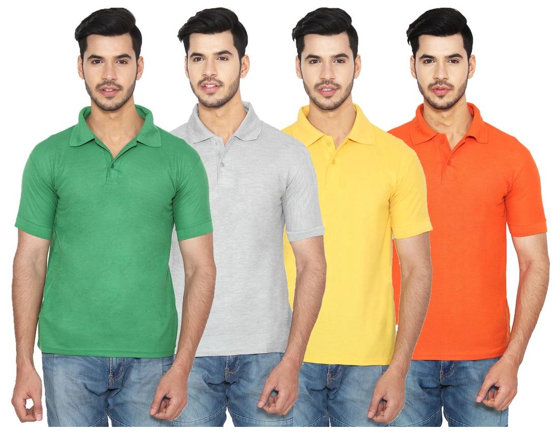 

Ansh Fashion Wear Men Multi Regular fit Cotton Polo collar T-Shirt - Pack Of 4