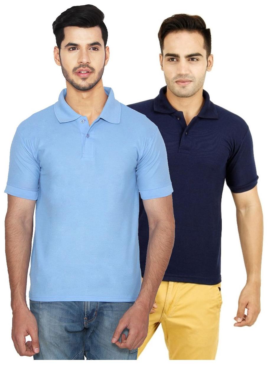 

Ansh Fashion Wear Men Blue Regular fit Cotton Polo collar T-Shirt - Pack Of 2