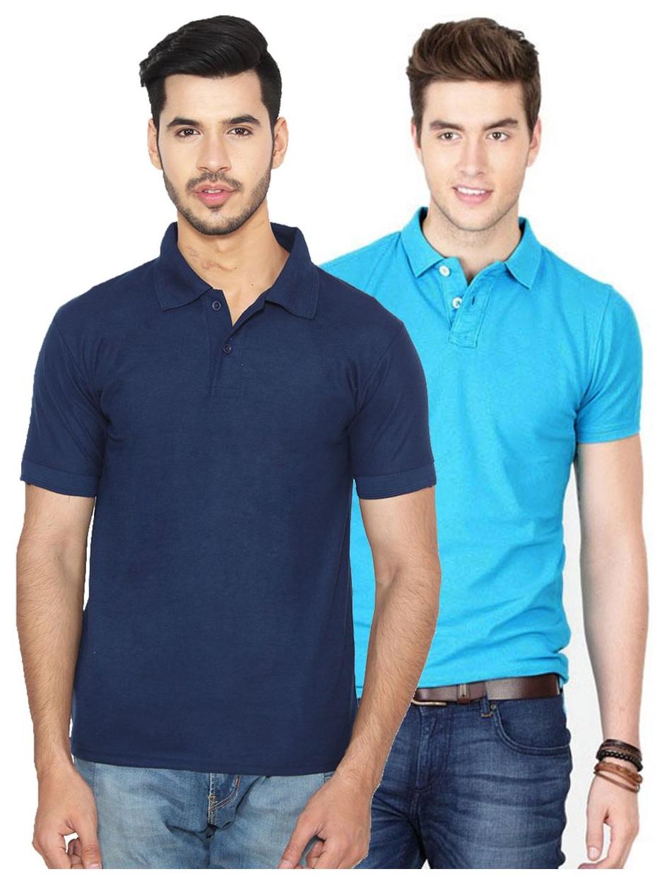 

Ansh Fashion Wear Men Blue Regular fit Cotton Polo collar T-Shirt - Pack Of 2