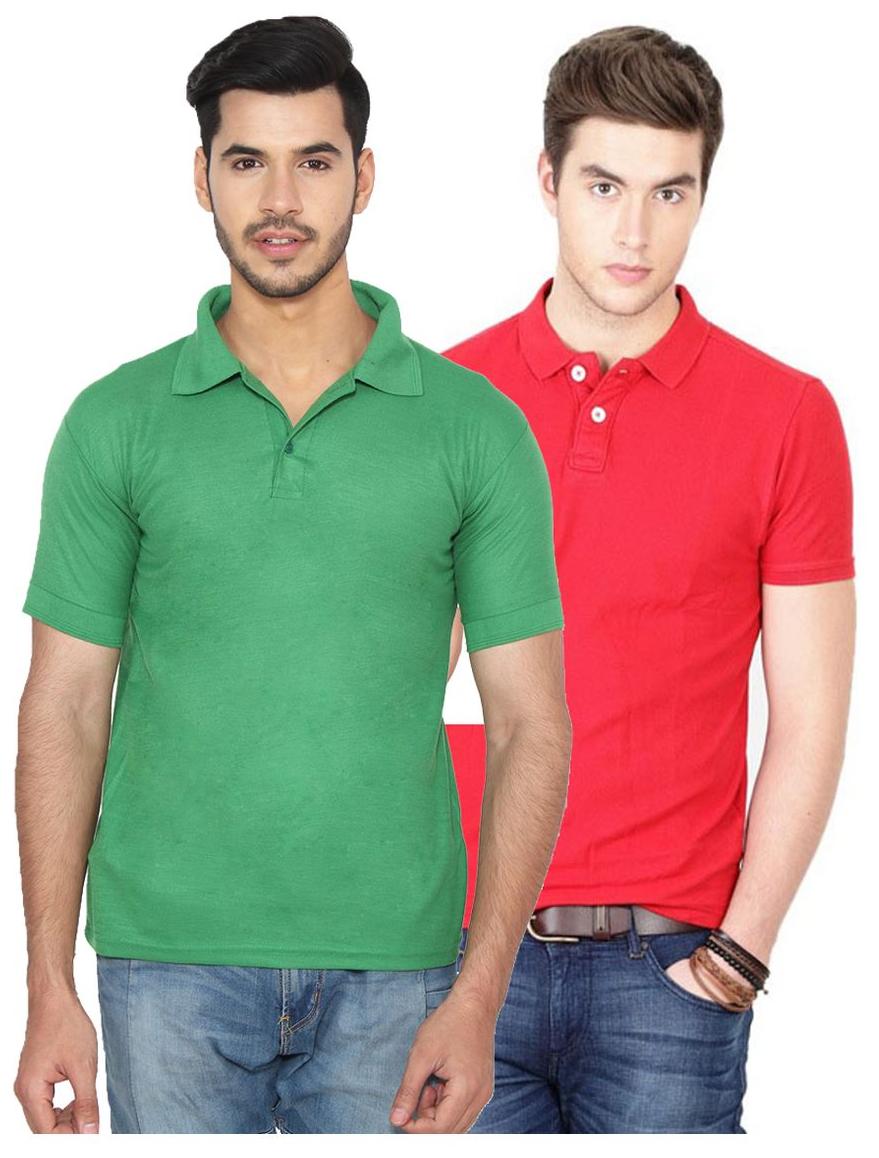 

Ansh Fashion Wear Men Green Regular fit Cotton Polo collar T-Shirt - Pack Of 2
