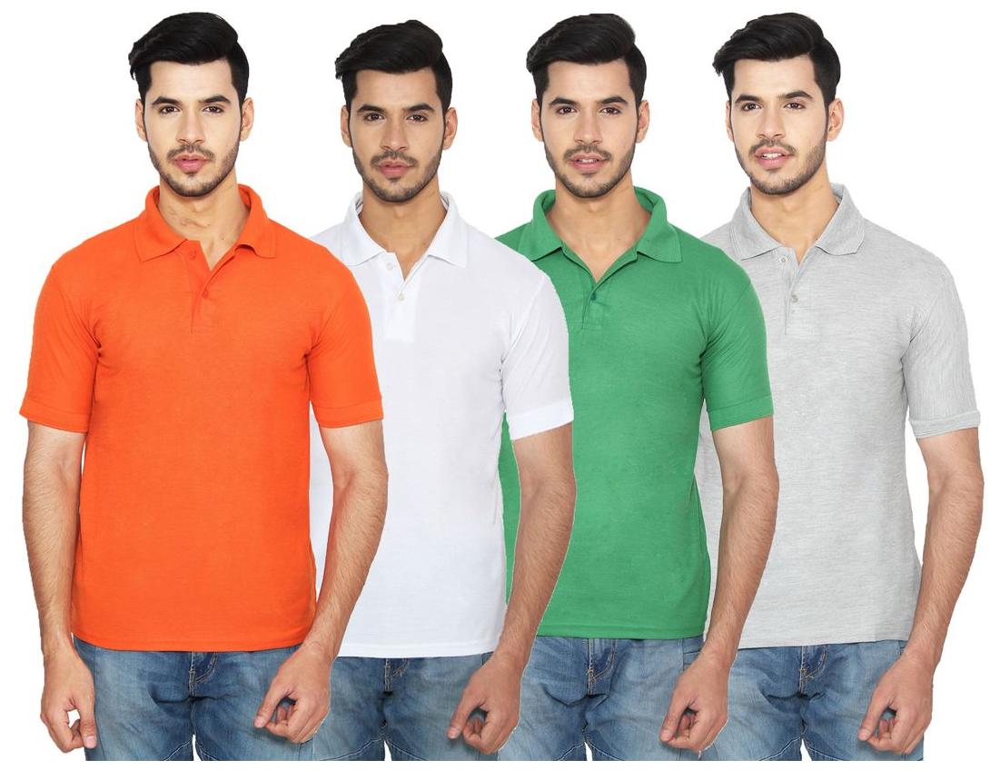 

Ansh Fashion Wear Men Multi Regular fit Cotton Polo collar T-Shirt - Pack Of 4