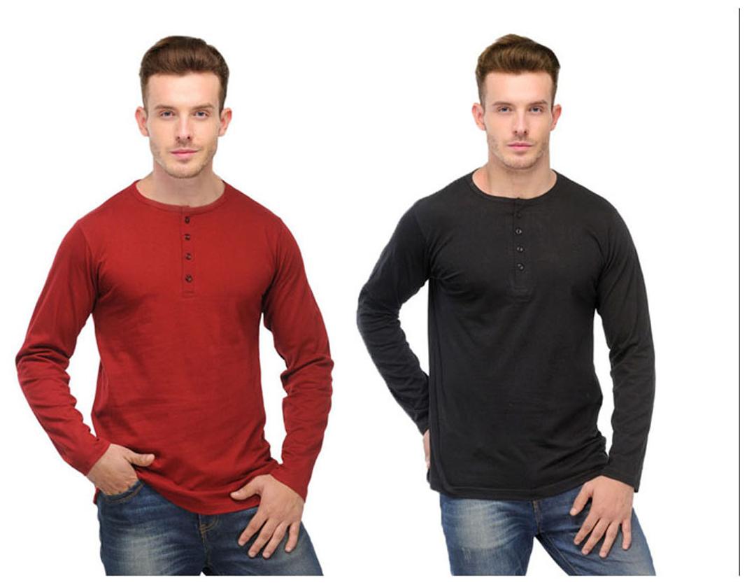 

Ansh Fashion Wear Men Multi Regular fit Cotton Henley neck T-Shirt - Pack Of 1
