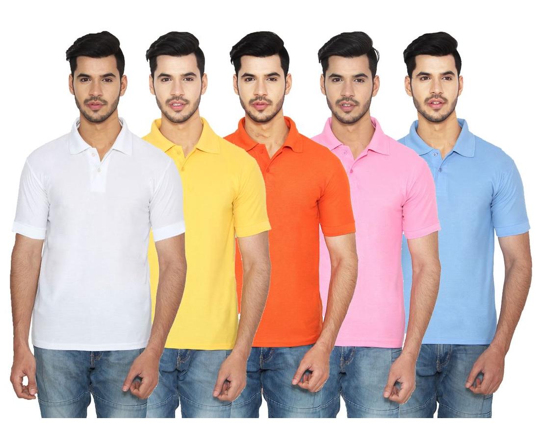 

Ansh Fashion Wear Men Multi Regular fit Cotton Polo collar T-Shirt - Pack Of 5