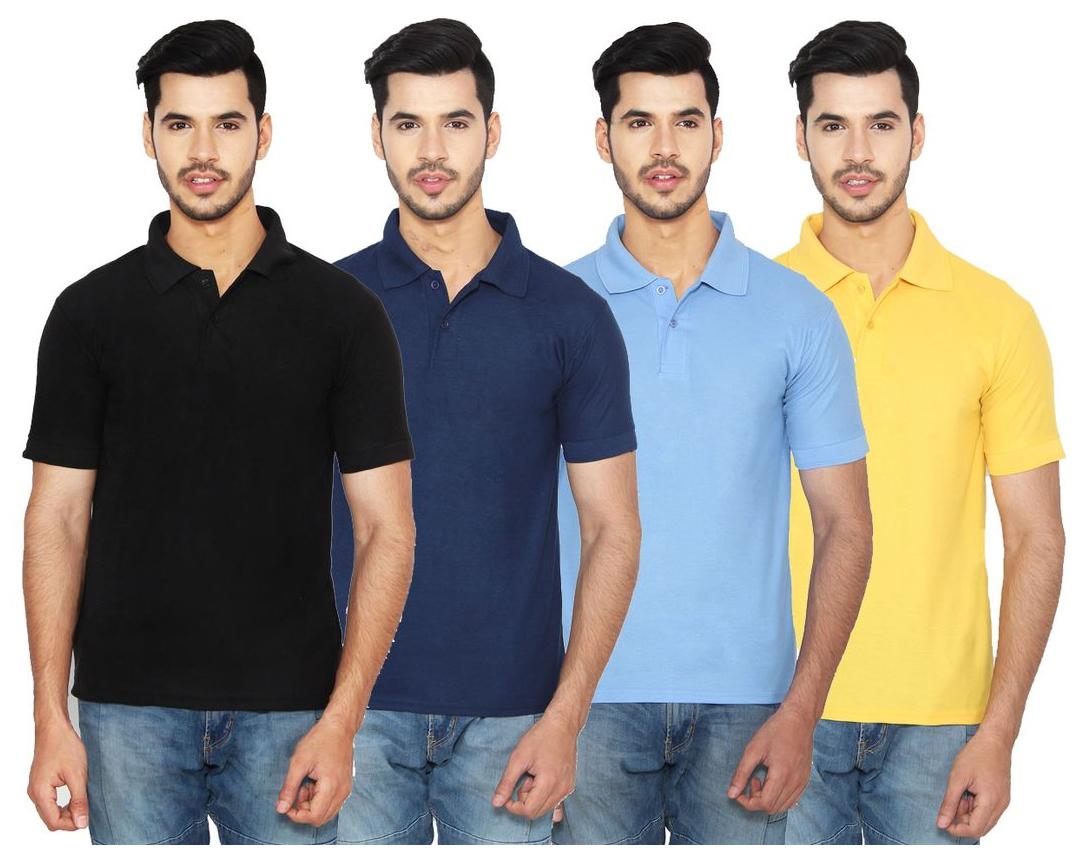 

Ansh Fashion Wear Men Multi Regular fit Cotton Polo collar T-Shirt - Pack Of 4