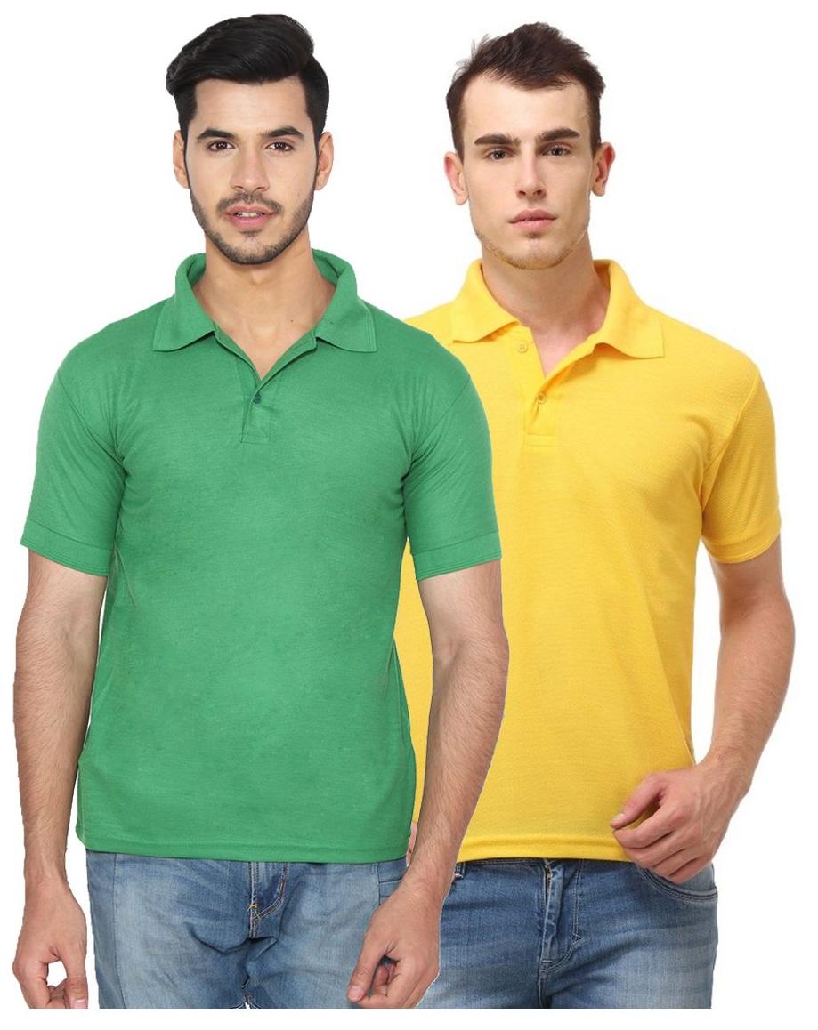 

Ansh Fashion Wear Men Green Regular fit Cotton Polo collar T-Shirt - Pack Of 2