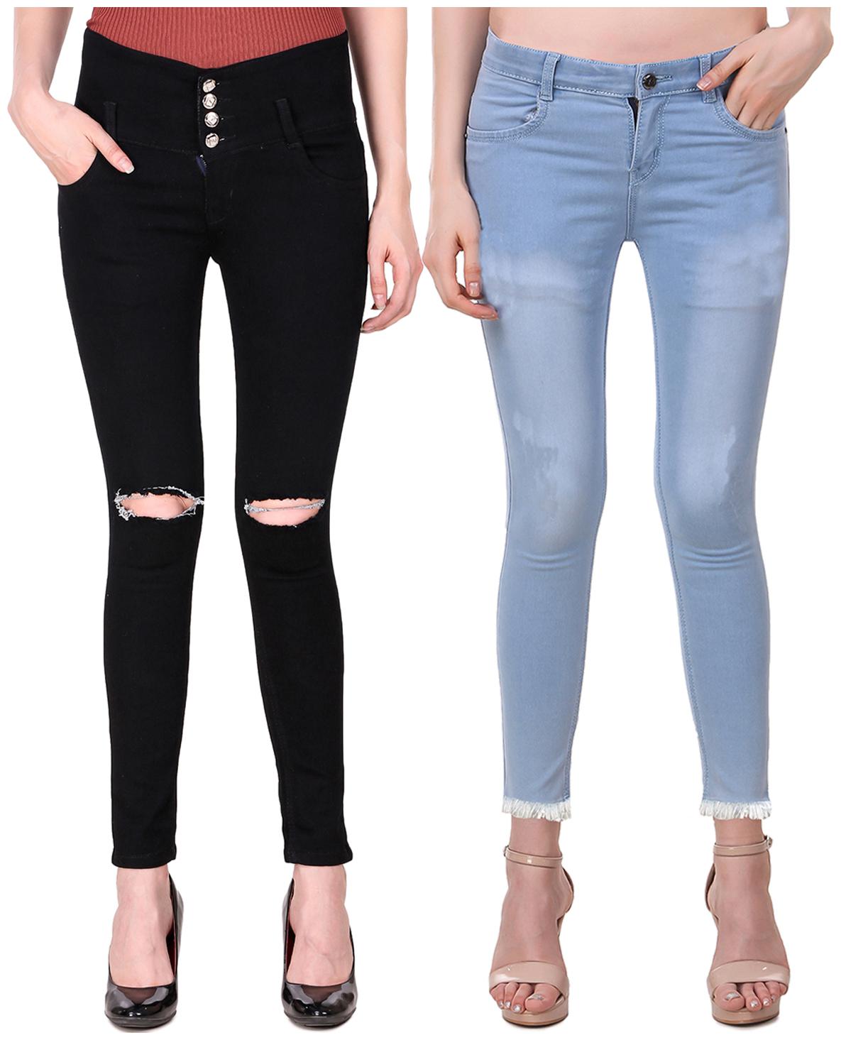

Ansh Fashion Wear Women Blue Black Straight fit Jeans