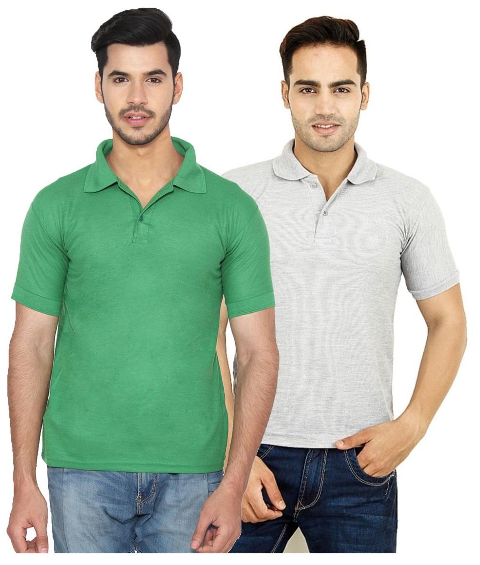

Ansh Fashion Wear Men Green Regular fit Cotton Polo collar T-Shirt - Pack Of 2