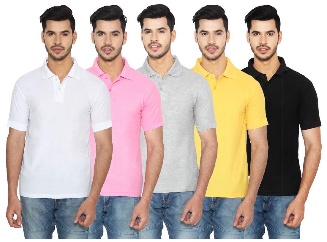 

Ansh Fashion Wear Men Multi Regular fit Cotton Polo collar T-Shirt - Pack Of 5
